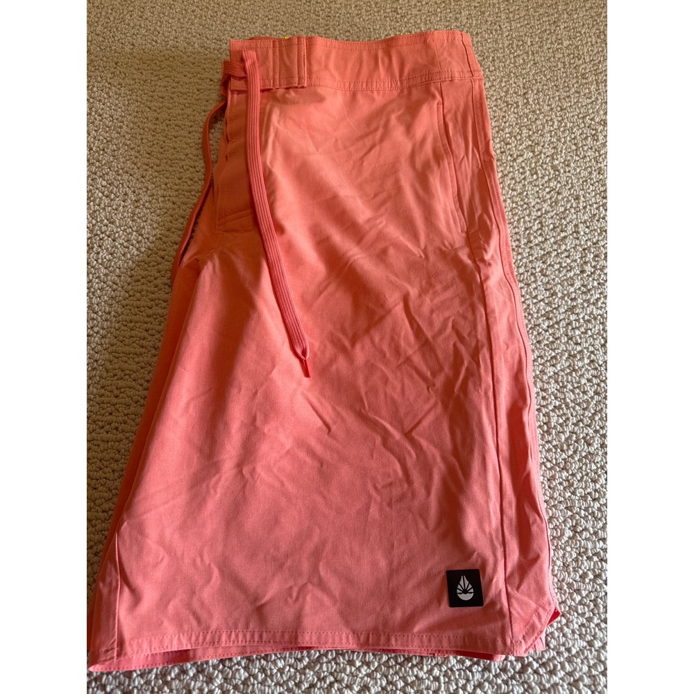 O'rageous Board Shorts Coral Pink Mens XL Stretch Recycled Swim Trunks Surfwear
